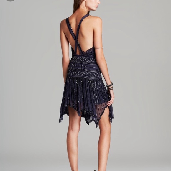 NWOT RARE Free People Ode to Tea white with silver beading and sequins size L! - Picture 3 of 7